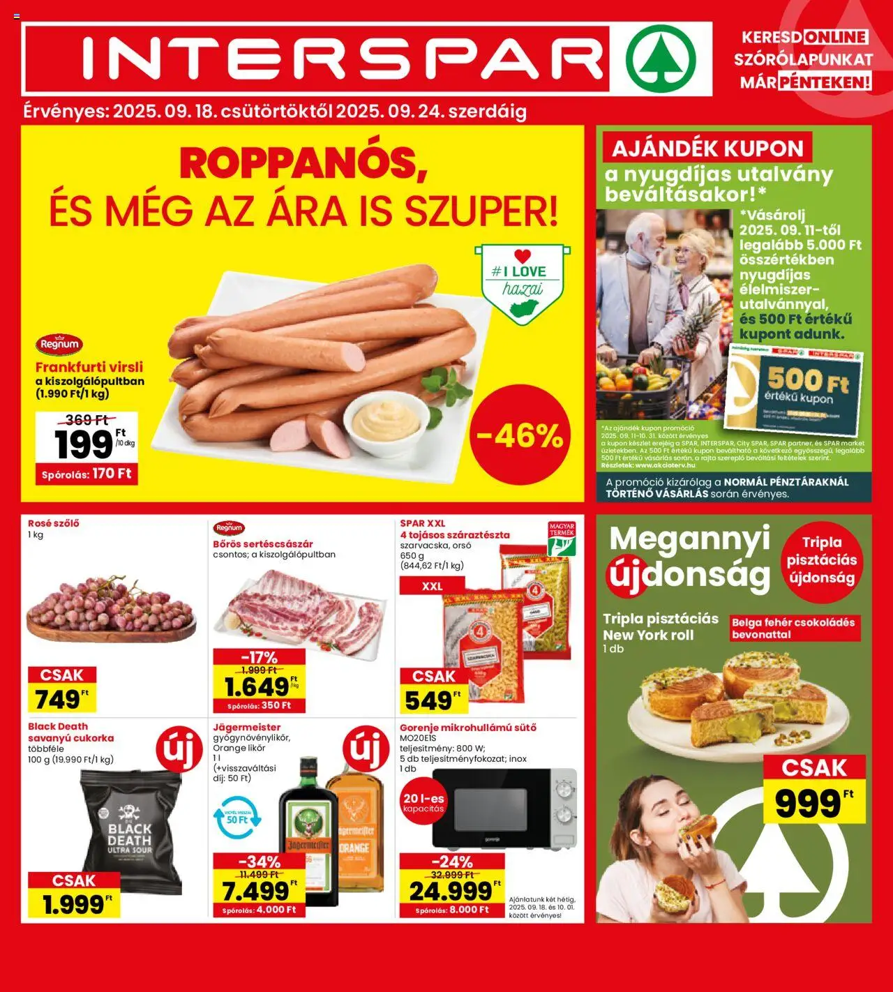 Interspar aktuális szórólap, érvényes 2025.09.18.-től - 1 oldal