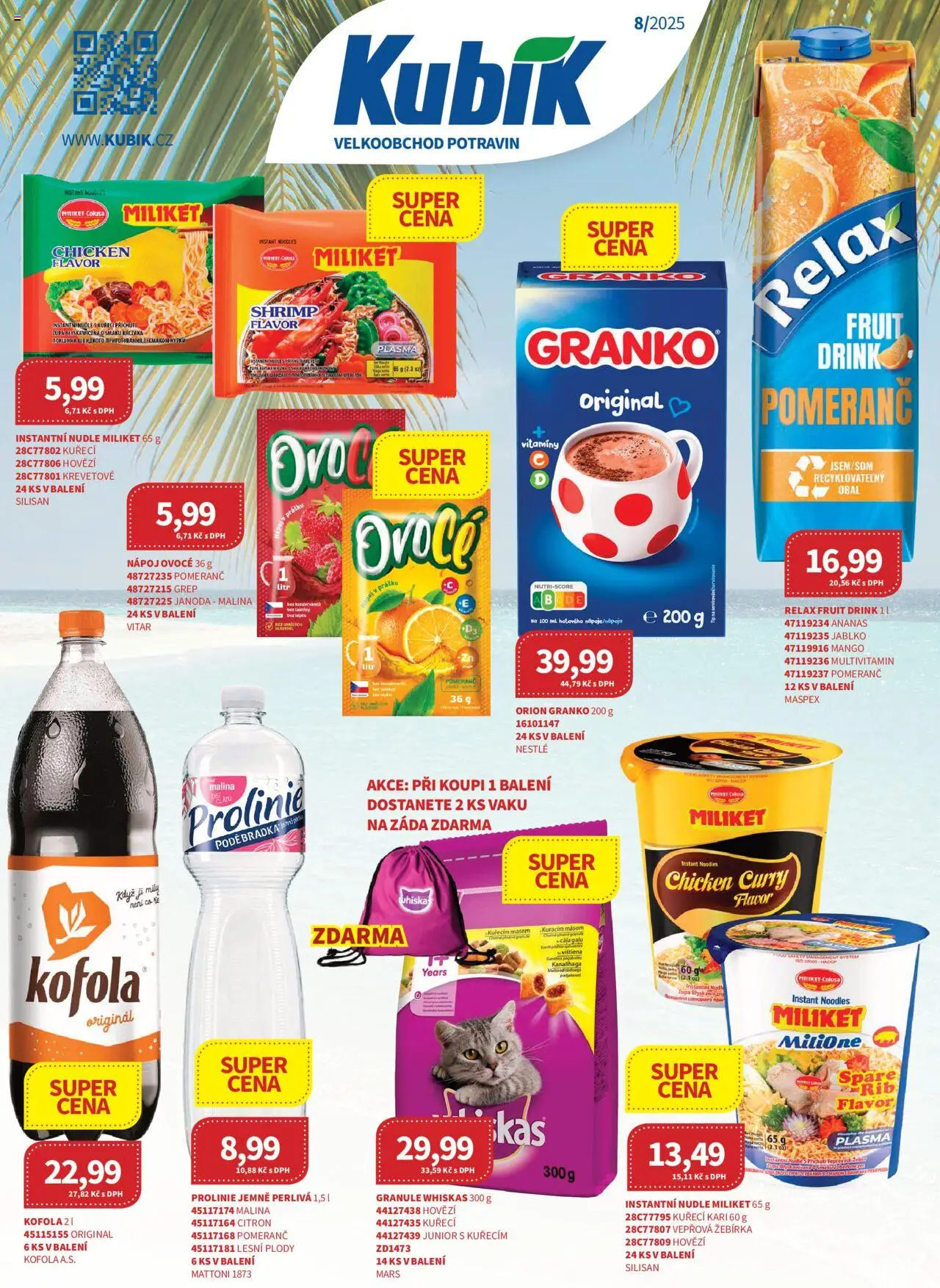  Kubík Leták - Velkoobchod 08/2025 (01.08.2025 - 31.08.2025) - Mango, Kofola, Mattoni, Vitamíny, Hovězí, Multivitamin, Prolinie, Lesní plody