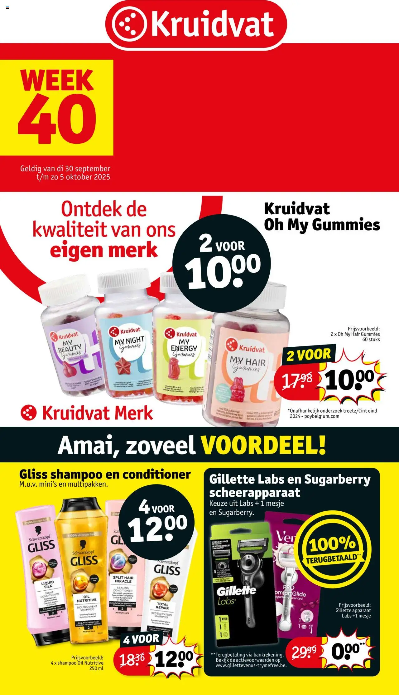 Kruidvat shop Folder week 40 geldig vanaf 30/09/2025 - Paginanummer 1