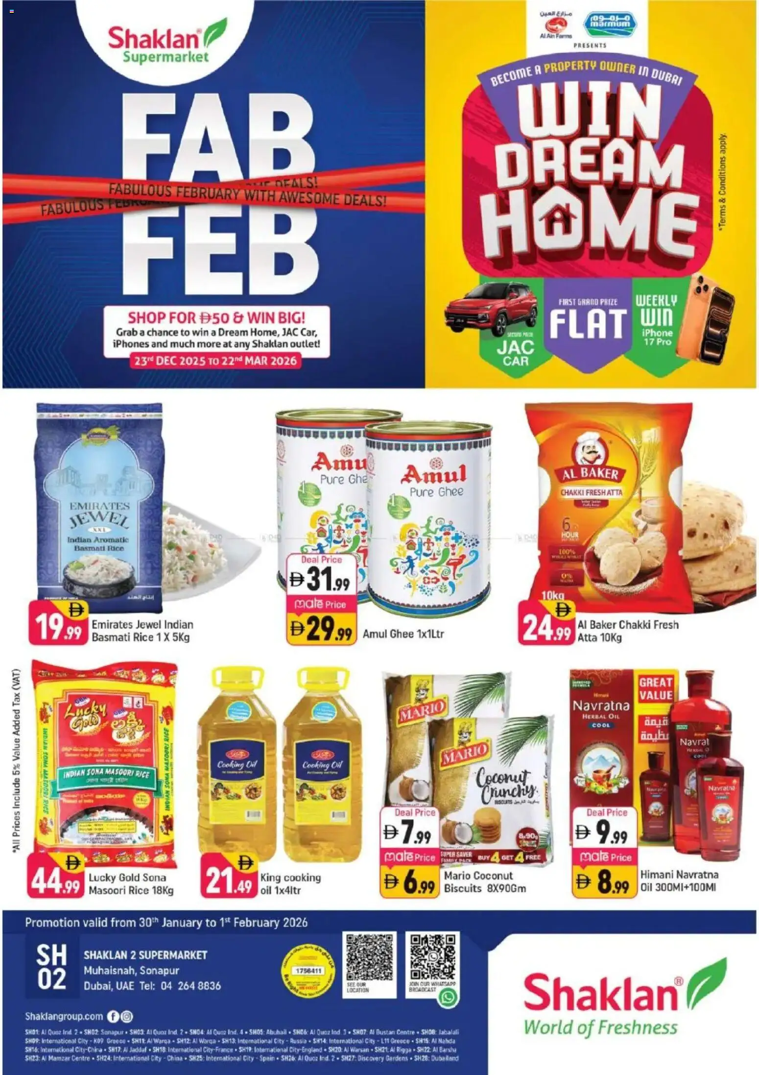 Preview of the catalogue Weekend Deals - Sonapur, Dubai of store Shaklan valid from 30 Jan, 2026 - Biscuits, Oil, Rice