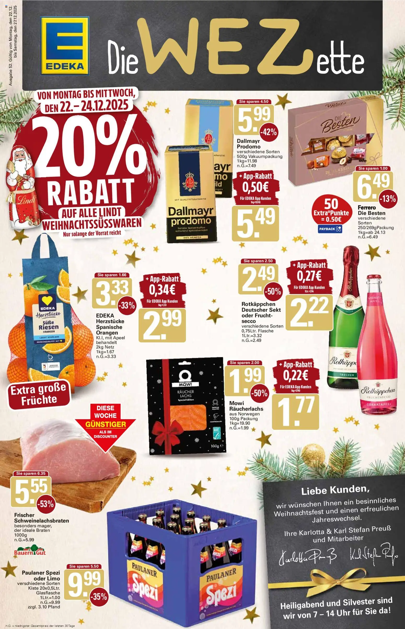 Vorschau von dem Prospekt des Geschäftes WEZ, gültig ab dem 22.12.2025