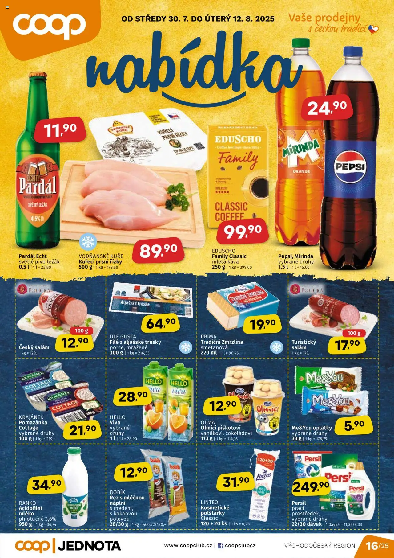  COOP Leták - Východočeský region (30.07.2025) - Jednota leták