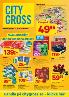 Förhandsgranska reklamblad Aktuella reklamblad City Gross från butik City Gross gäller från 06/10/2025