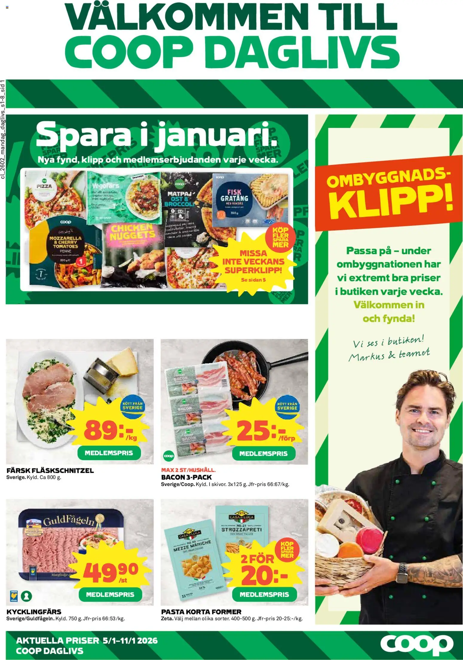 Förhandsgranska reklamblad Aktuella reklamblad Coop Daglivs från butik Coop Daglivs gäller från 05/01/2026