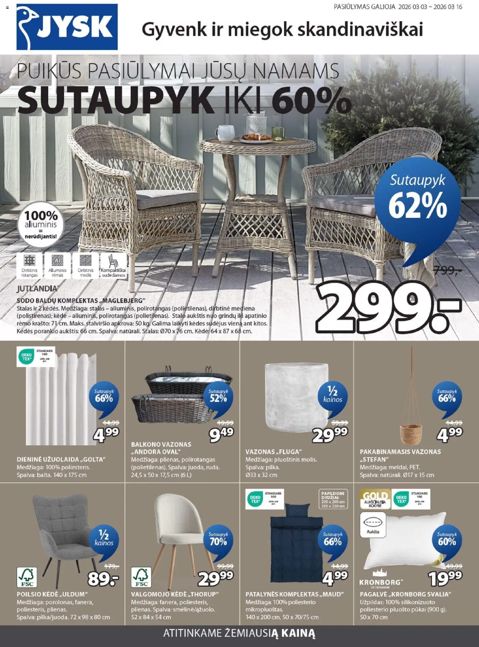 JYSK parduotuvės leidinio JYSK leidinys galiojančio nuo 2026.03.03 peržiūra