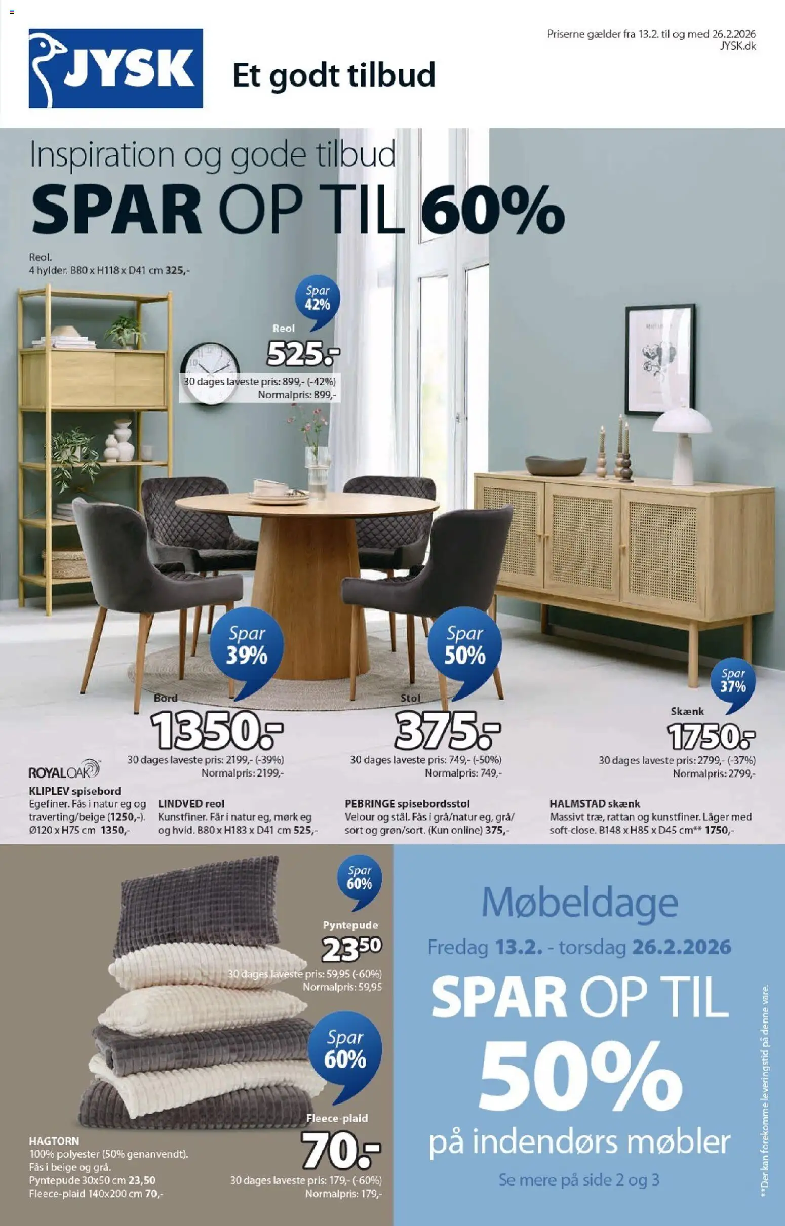 Eksempel på tilbudsavis Tilbudsavis fra butik JYSK gyldig fra 13/02/2026