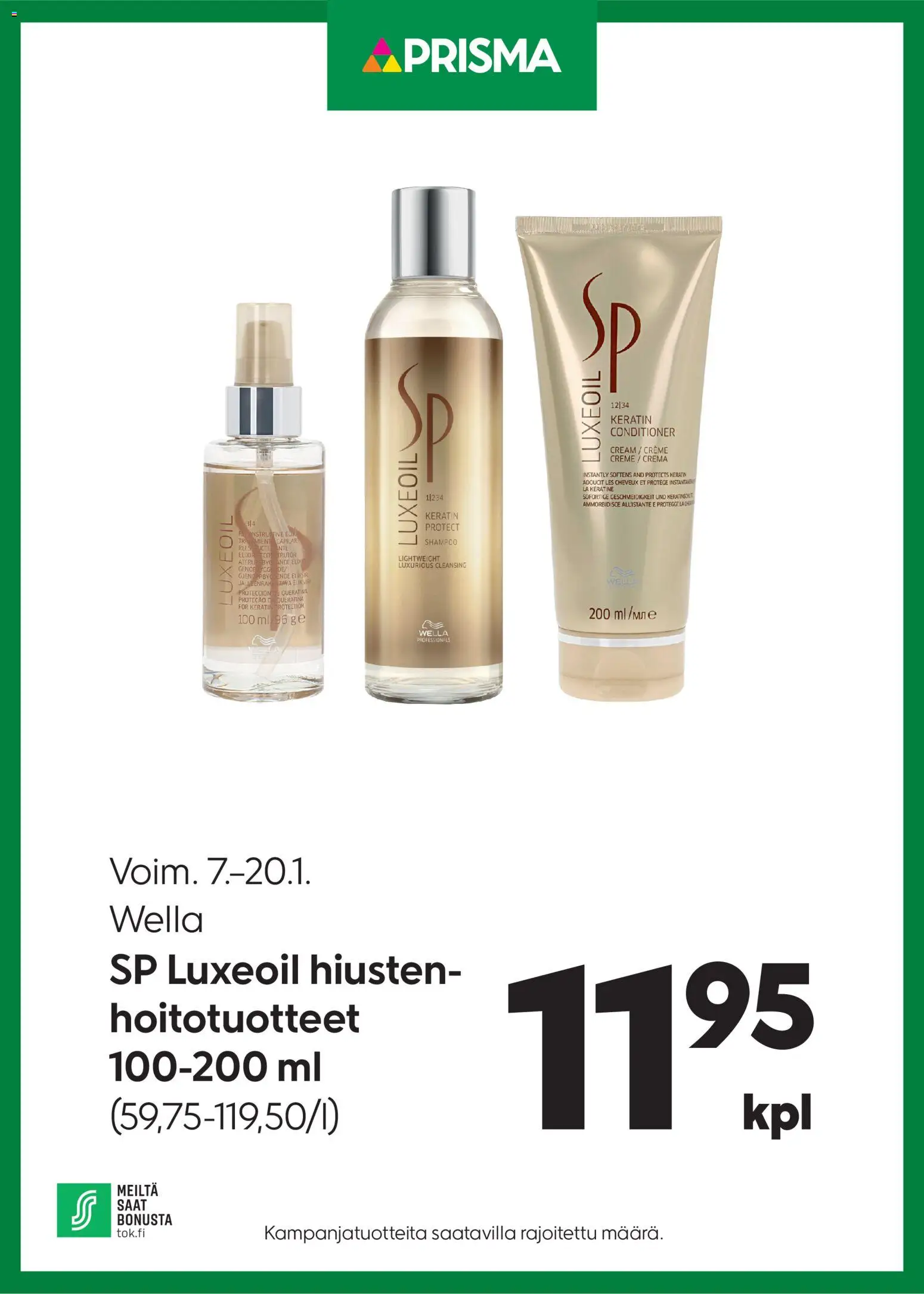 Kaupan Prisma Tarjoukset Wella hiustenhoitotuotteet esikatselu, voimassa 07/01/2026