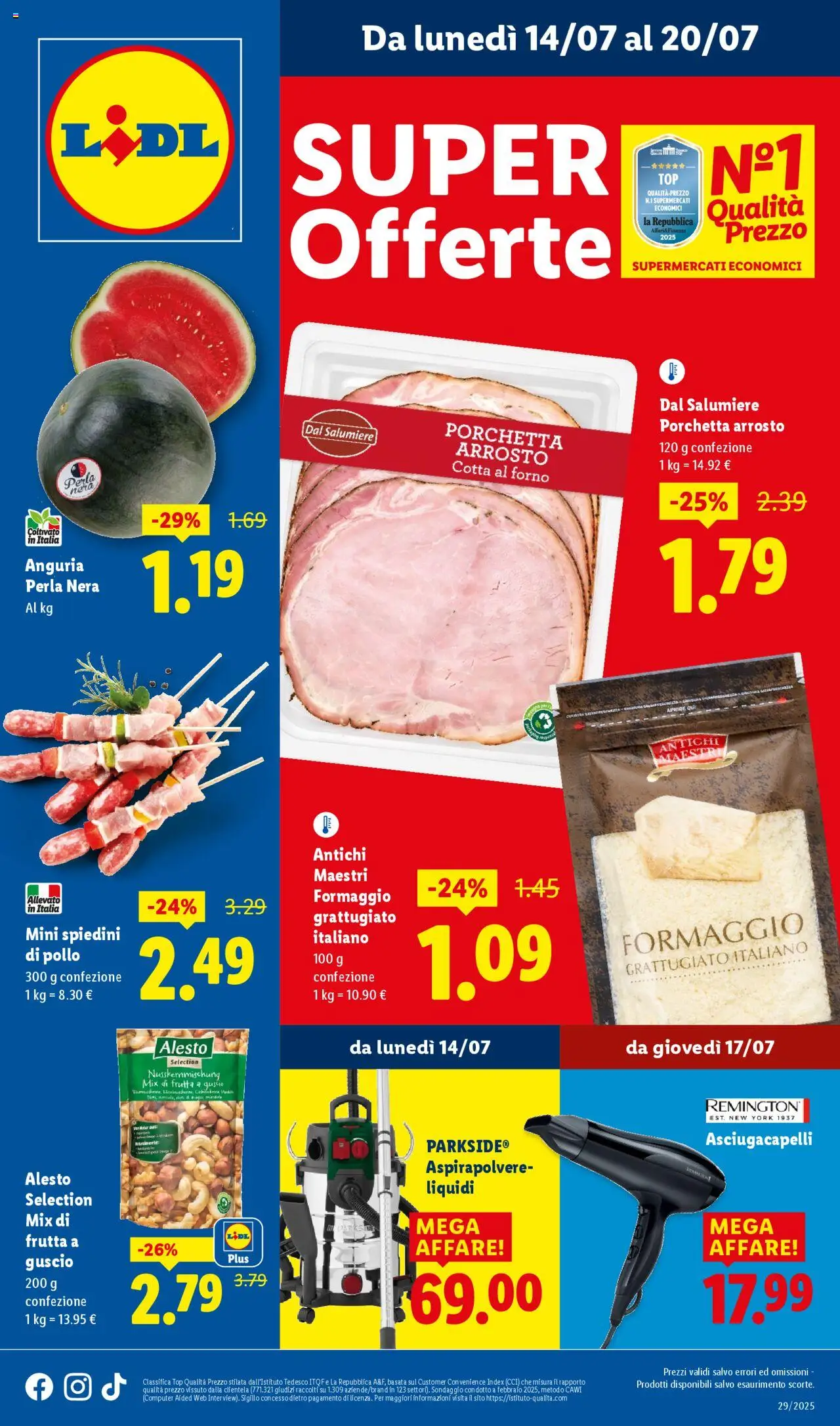 Volantino Lidl valido da 14/07/2025 numero di pagina 1 - Computer, Aspirapolvere, Pollo, Formaggio, Arrosto, Asciugacapelli, Spiedini, Formaggio grattugiato
