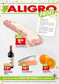 Vorschau des Merkblatts Aktionen Schlieren, Gossau SG, Frauenfeld, Rapperswil-Jona, Sargans, Bern, Brüttisellen, Pratteln, Emmen, Spreitenbach vom Shop Aligro gültig von 05.01.2026 bis 10.01.2026