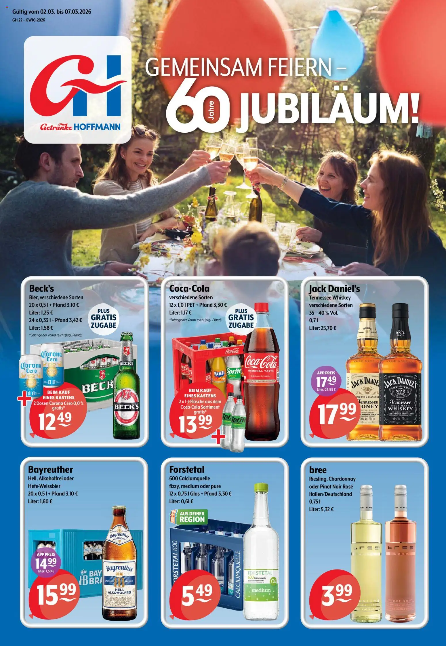 Vorschau von dem Prospekt des Geschäftes Getränke Hoffmann, gültig ab dem 02.03.2026 - Whiskey, Fanta, Sprite, Jack Daniel's, Bree