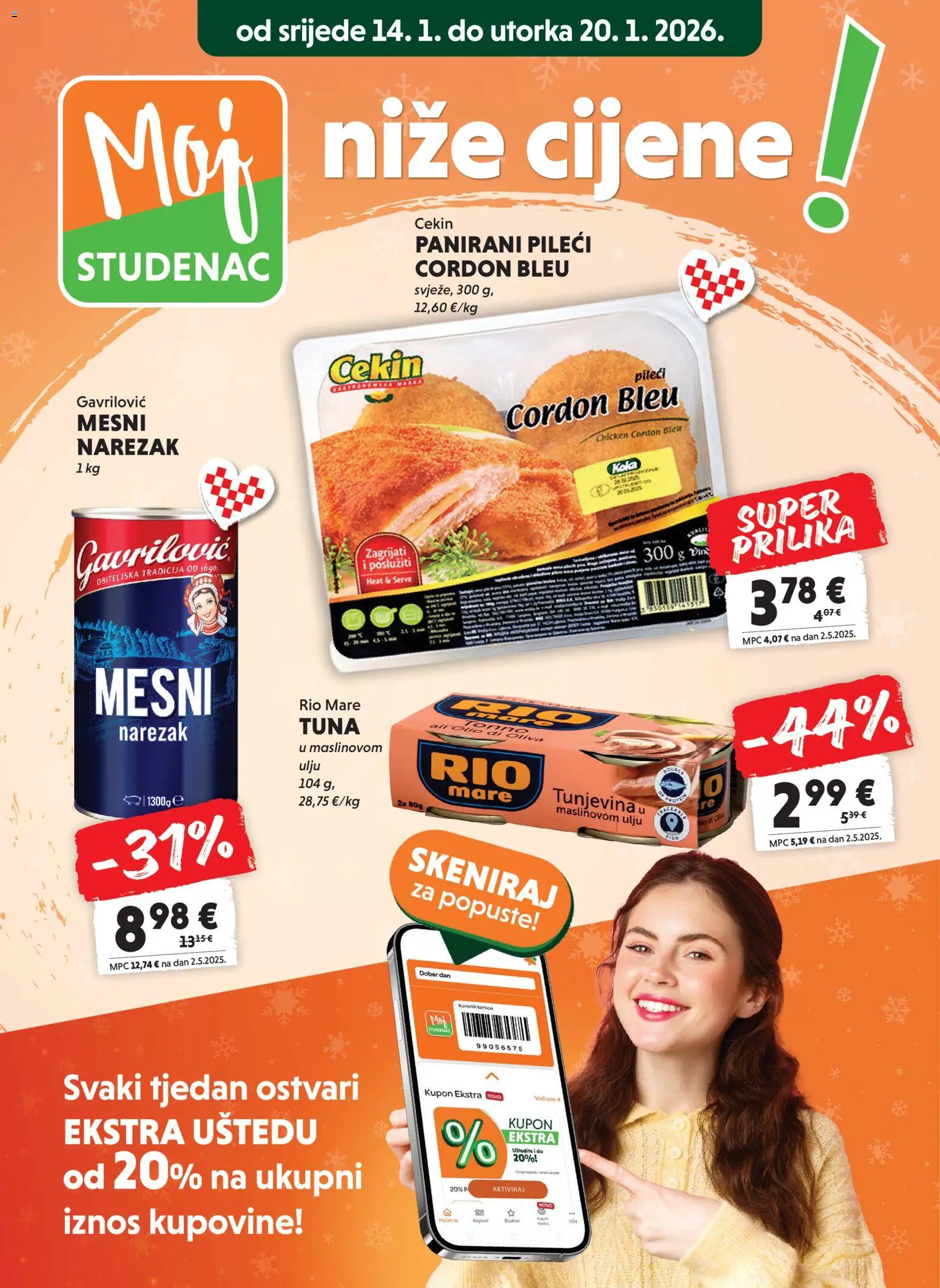 Pregled letka Moj Studenac trgovine Studenac vrijedi od 14.01.2026
