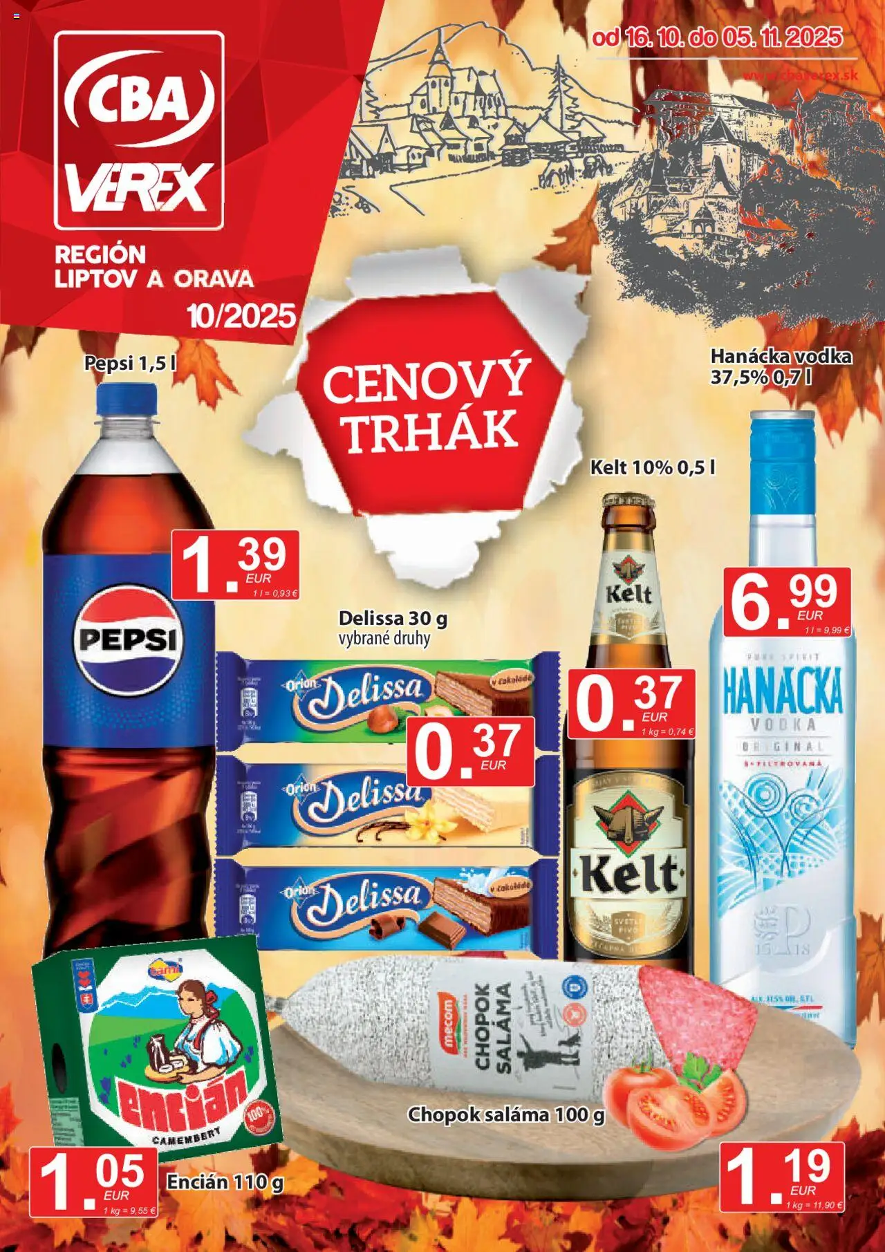 CBA Verex Leták (16.10. - 05.11.2025) - Akčná ponuka