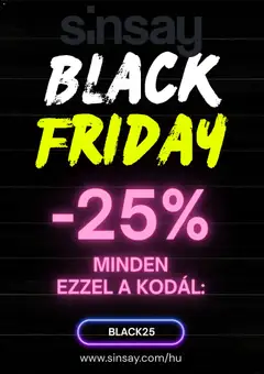Sinsay - Black Friday megtekintése, amely érvényes 2025.11.27.-től