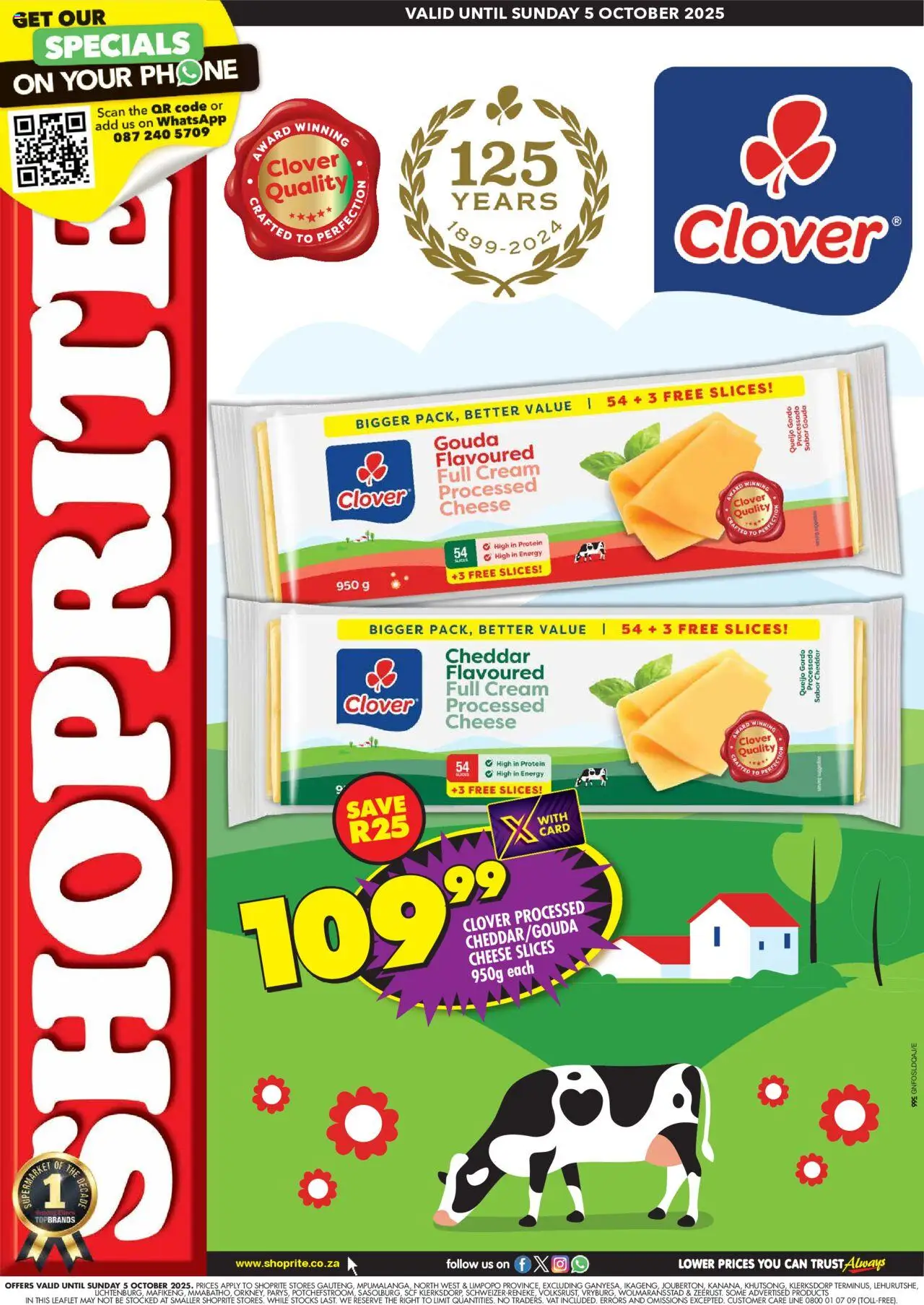 Shoprite Gauteng - Clover Savings 25/09 - 05/10/2025 >> Catalogue