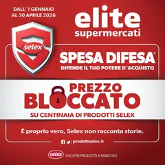 Anteprima dell'opuscolo Volantino Spesa Difesa dal negozio Elite Supermercati valido da 01/01/2026