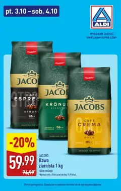 Pogląd gazetki "Kawa ziarnista" ze sklepu Aldi ważnej od 03.10.2025