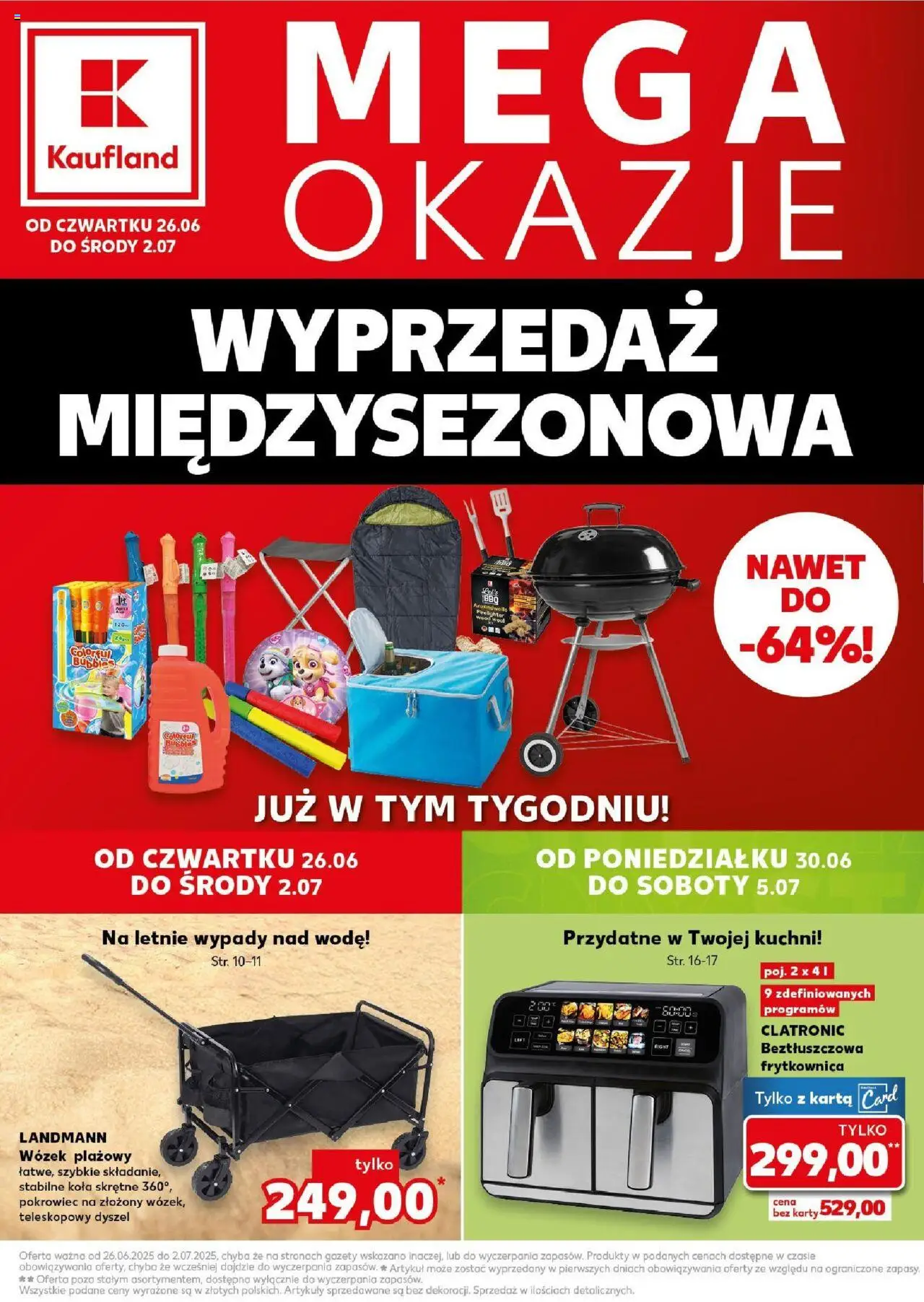 KAUFLAND gazetka promocyjna 26.06.2025 - Promocje - Numer strony 1 - Frytkownica, Karta, Gazety