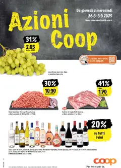 Vorschau des Merkblatts Una settimana di azioni vom Shop Coop gültig von 28.08.2025 bis 03.09.2025