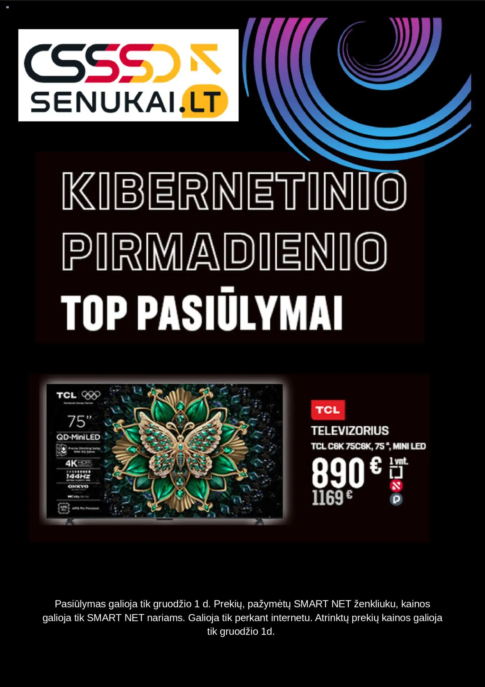 Senukai parduotuvės leidinio Leidinys - Cyber monday galiojančio nuo 2025.12.01 peržiūra