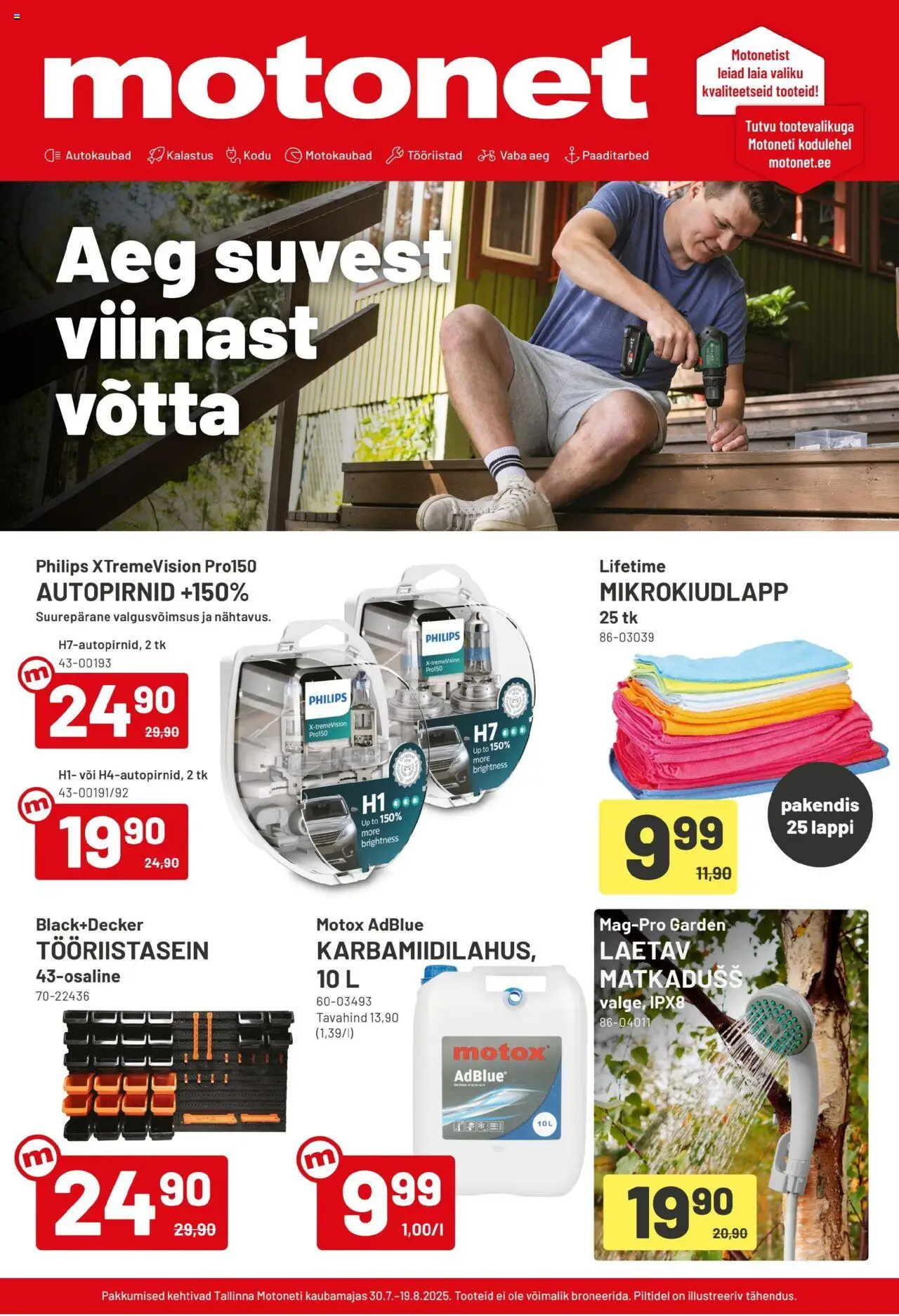 Motonet-kaupan Tarjoukset - Aeg suvest viimast võtta voimassa 30/07/2025 - Sivulla 1 - Voi