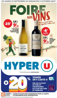 Prévisualisation de Catalogue foire aux vins du magasin Hyper U formulaire valide 23/09/2025