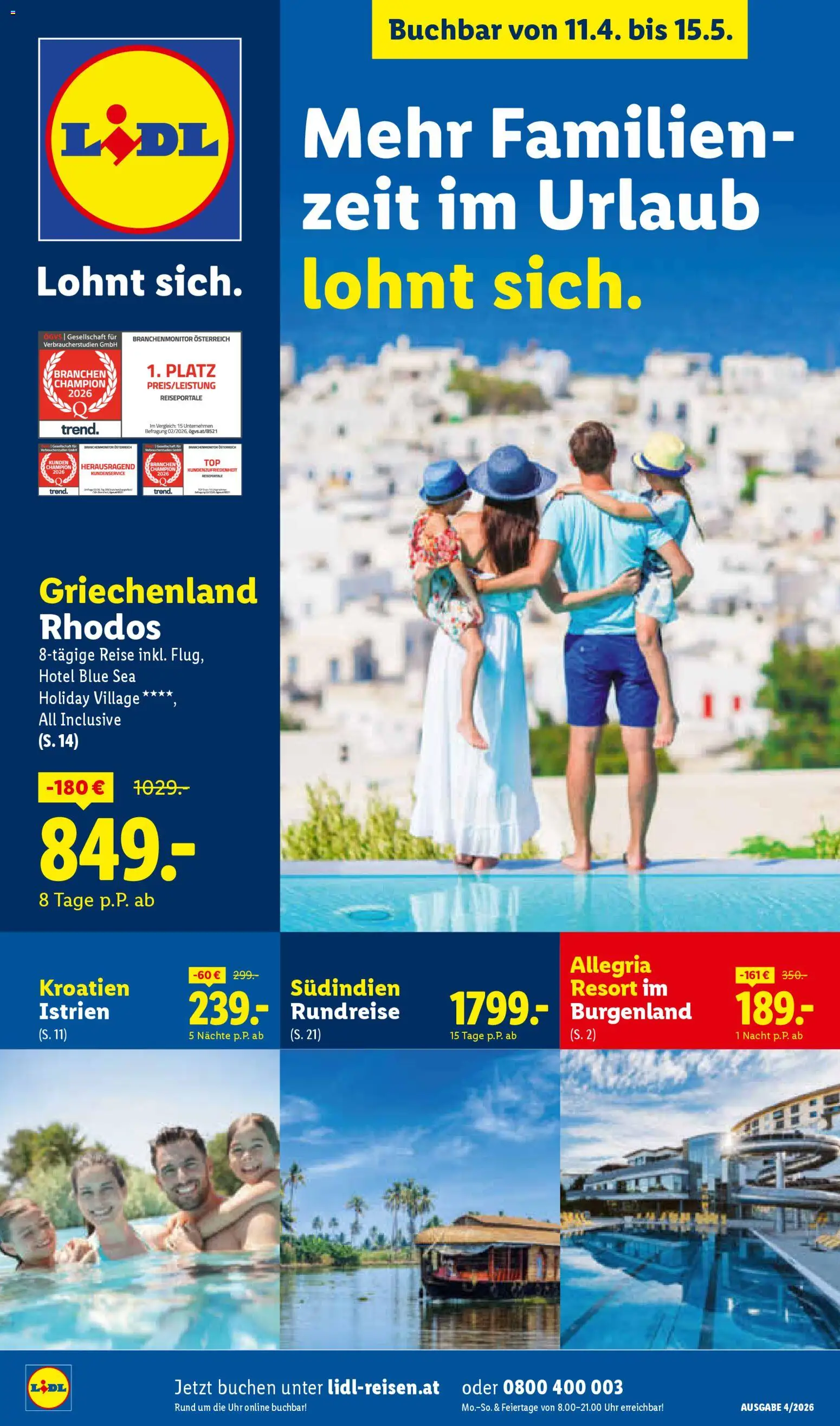 Vorschau der Angebote: Lidl Lidl April/Mai Reise - Highlights gültig ab 11.04.2026 - Uhr