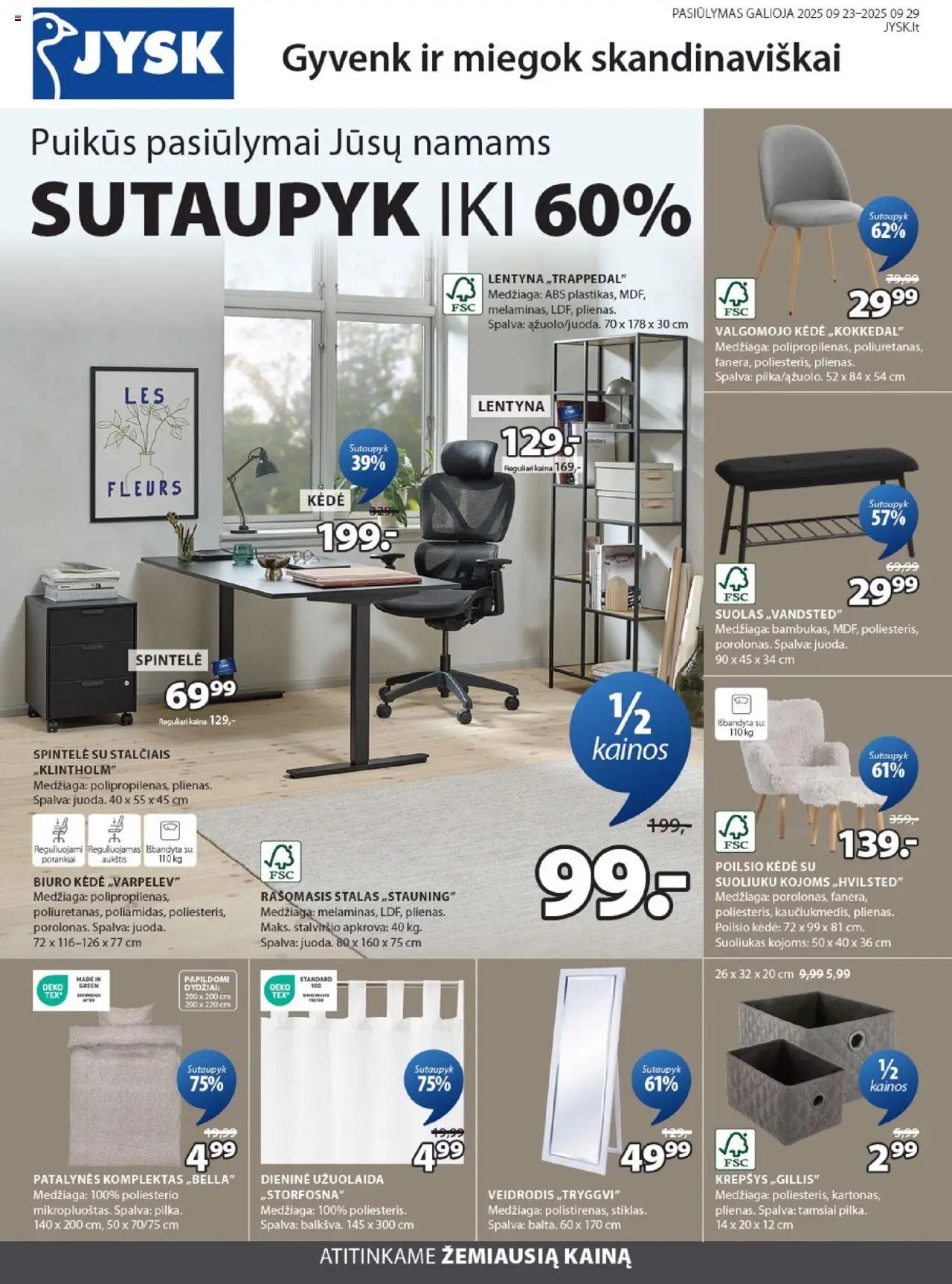 JYSK leidinys galioja nuo 2025.09.23 – puslapio numeris 1