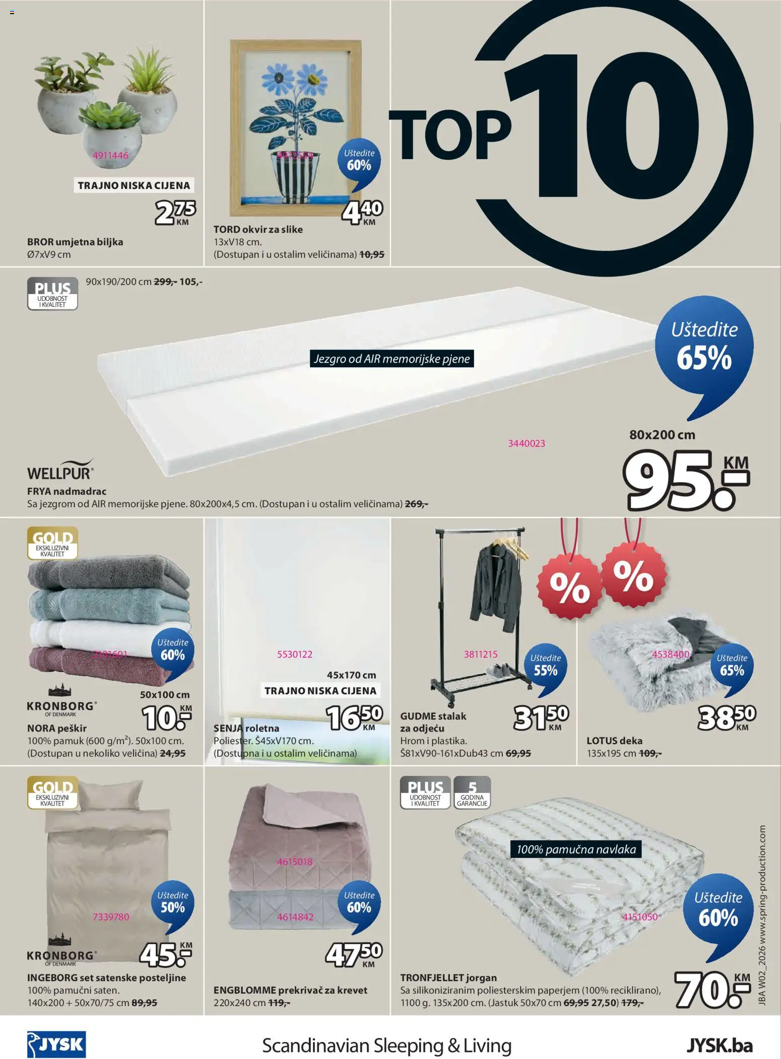 Pregled letka Katalog trgovine JYSK vrijedi od 2026.01.07