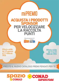 Anteprima dell'opuscolo Volantino Superstore Mi Premio Piemonte dal negozio Conad valido da 29/01/2026