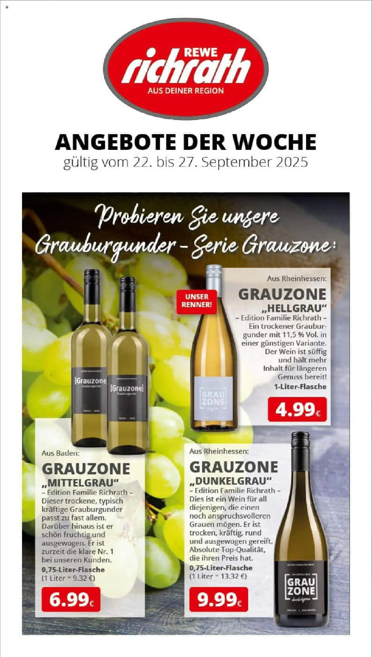 REWE Prospekt ab 21.09.2025 nächste Woche - Prospekt Bergheim	