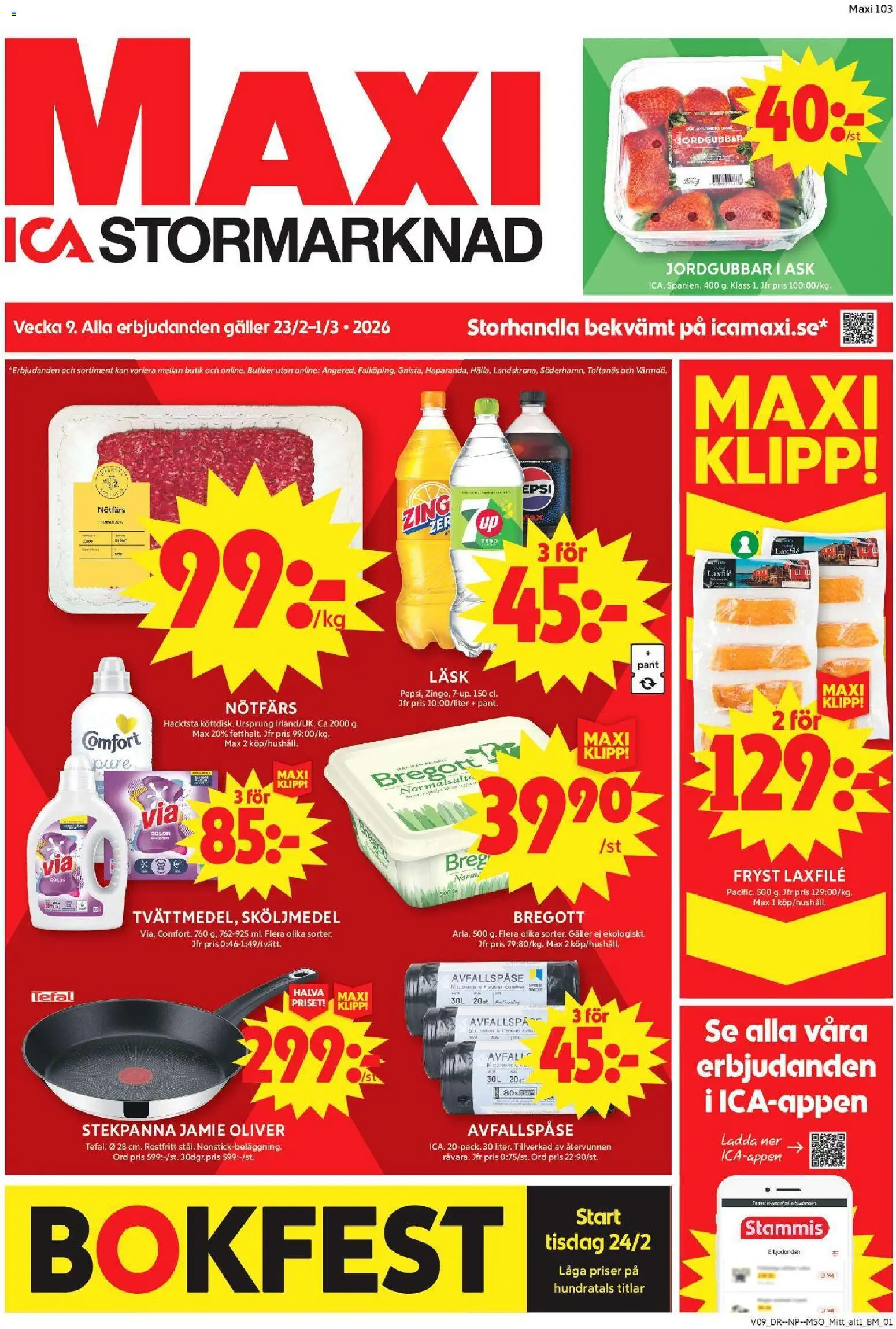 Förhandsgranska reklamblad Enköping från butik ICA Maxi gäller från 23/02/2026