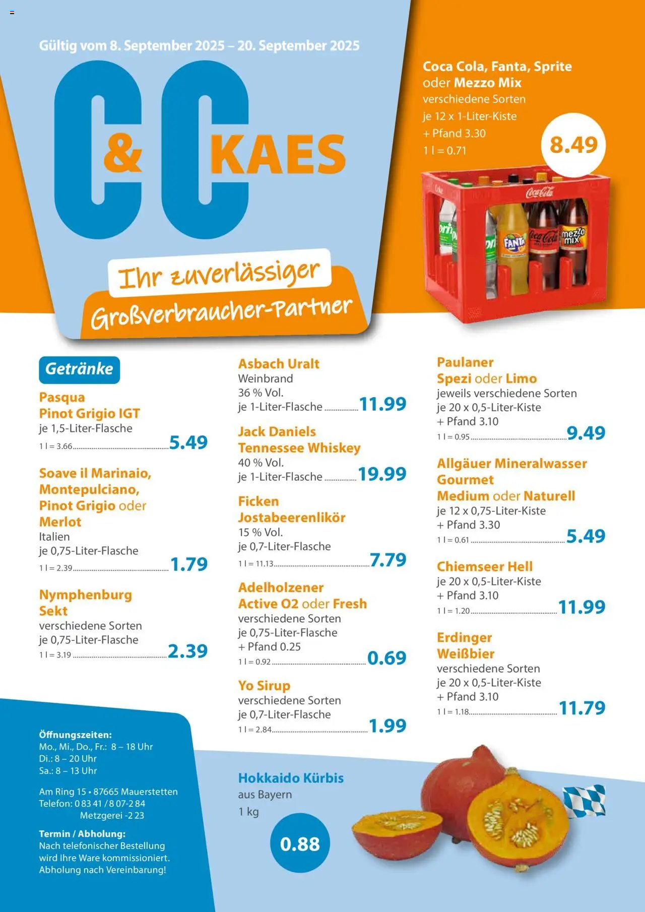 Vorschau von dem Prospekt des Geschäftes C&C, gültig ab dem 08.09.2025 - Uhr, Telefon, Cola, Kürbis, Whiskey, Fanta, Mezzo mix, Weißbier