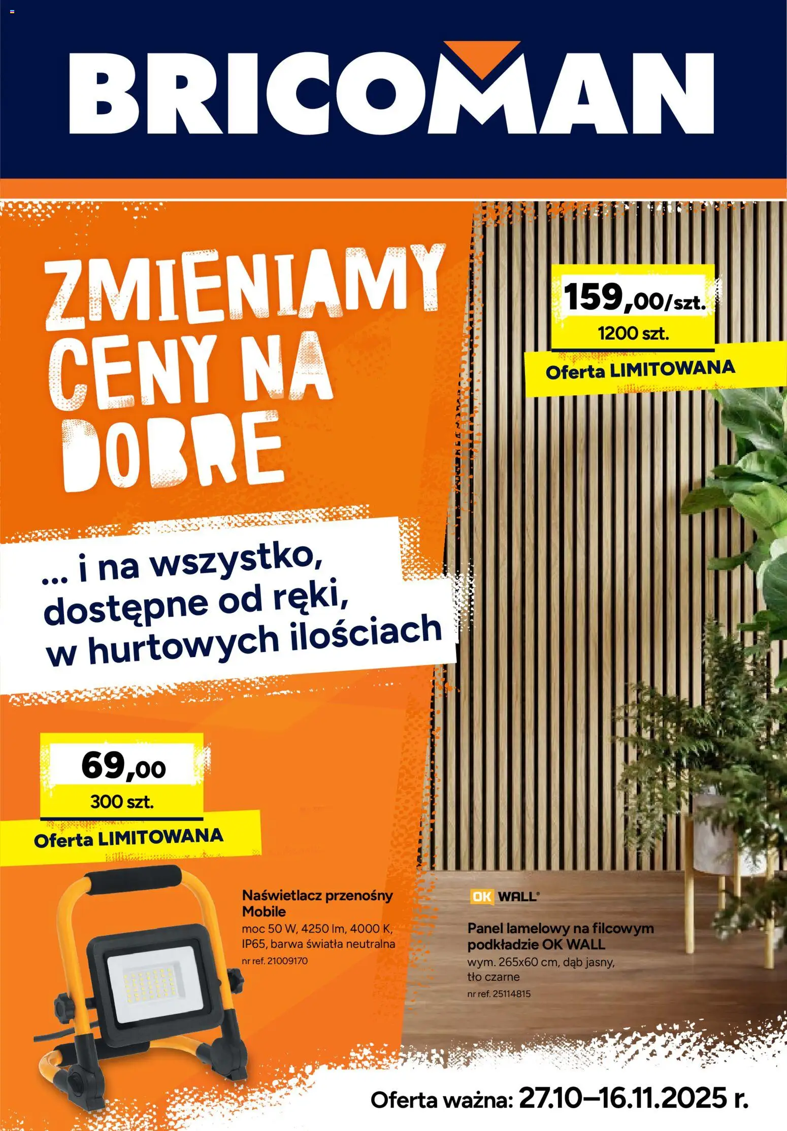 Bricoman Gazetka od 27.10.2025 - Nowa Gazetka - Numer strony 1