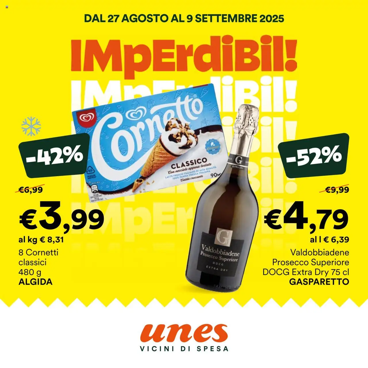 Volantino Unes valido da 27/08/2025 numero di pagina 1