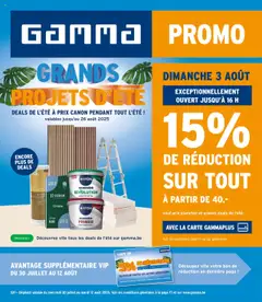 Prévisualisation de Publicité du magasin GAMMA formulaire valide 30/07/2025