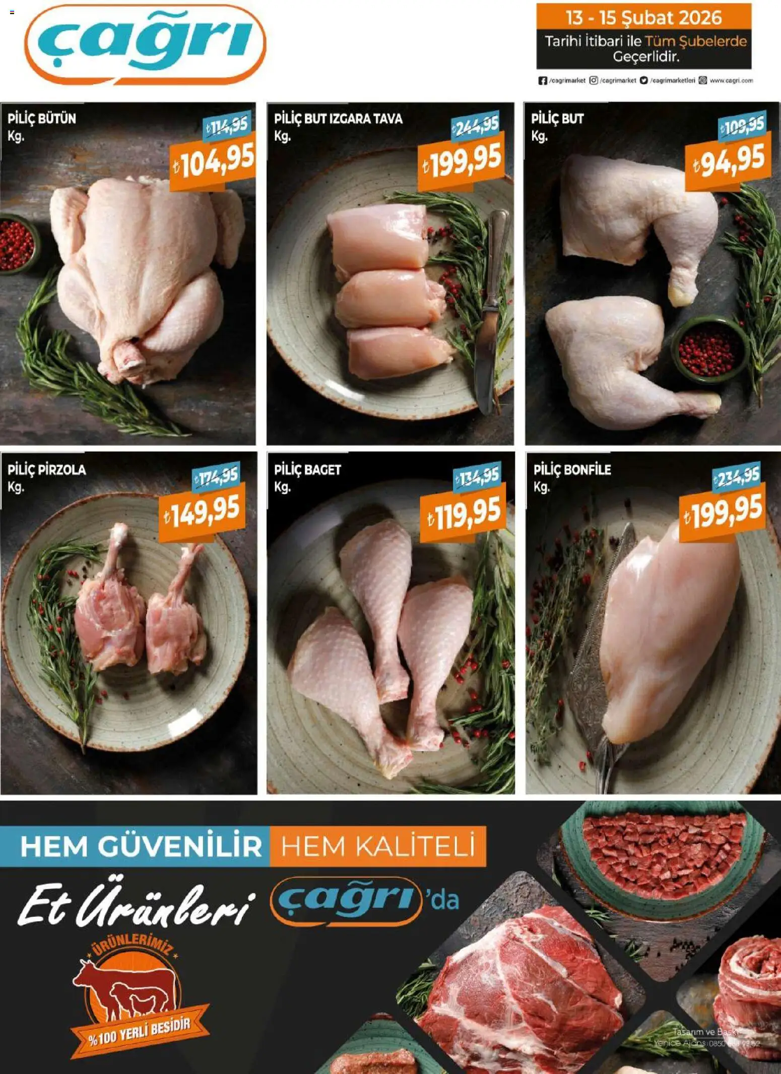 Çağrı Market Piliç Katalog 13.02.2026 - Broşürünün önizlemesi - Et, Pirzola, Bonfile, Piliç, Izgara, Piliç bonfile