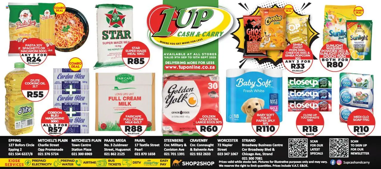 1UP Cash & Carry Specials from from Tuesday 09/09/2025 > Promotions