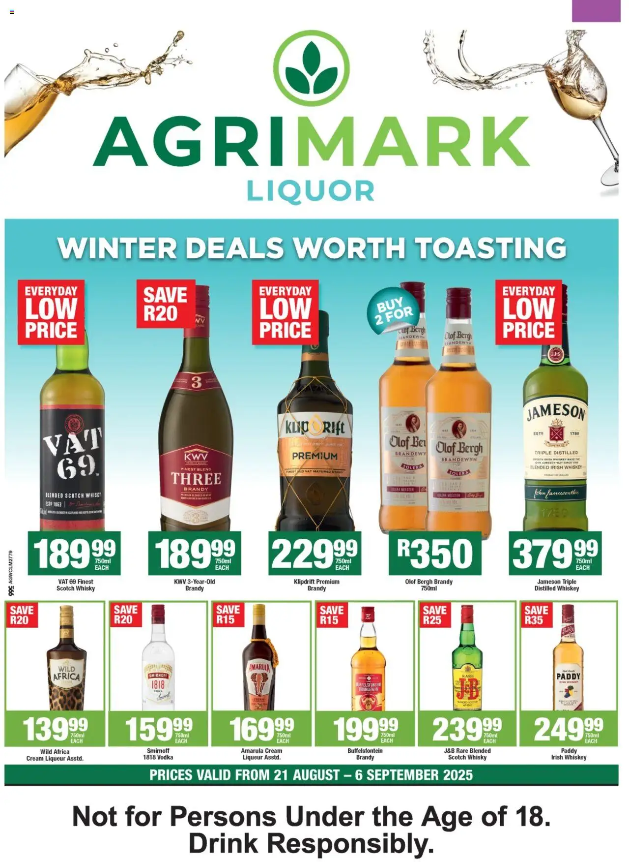 Agrimark Liquor August End Of Month Promotion from 21/08 - 06/09/2025 > Promotions