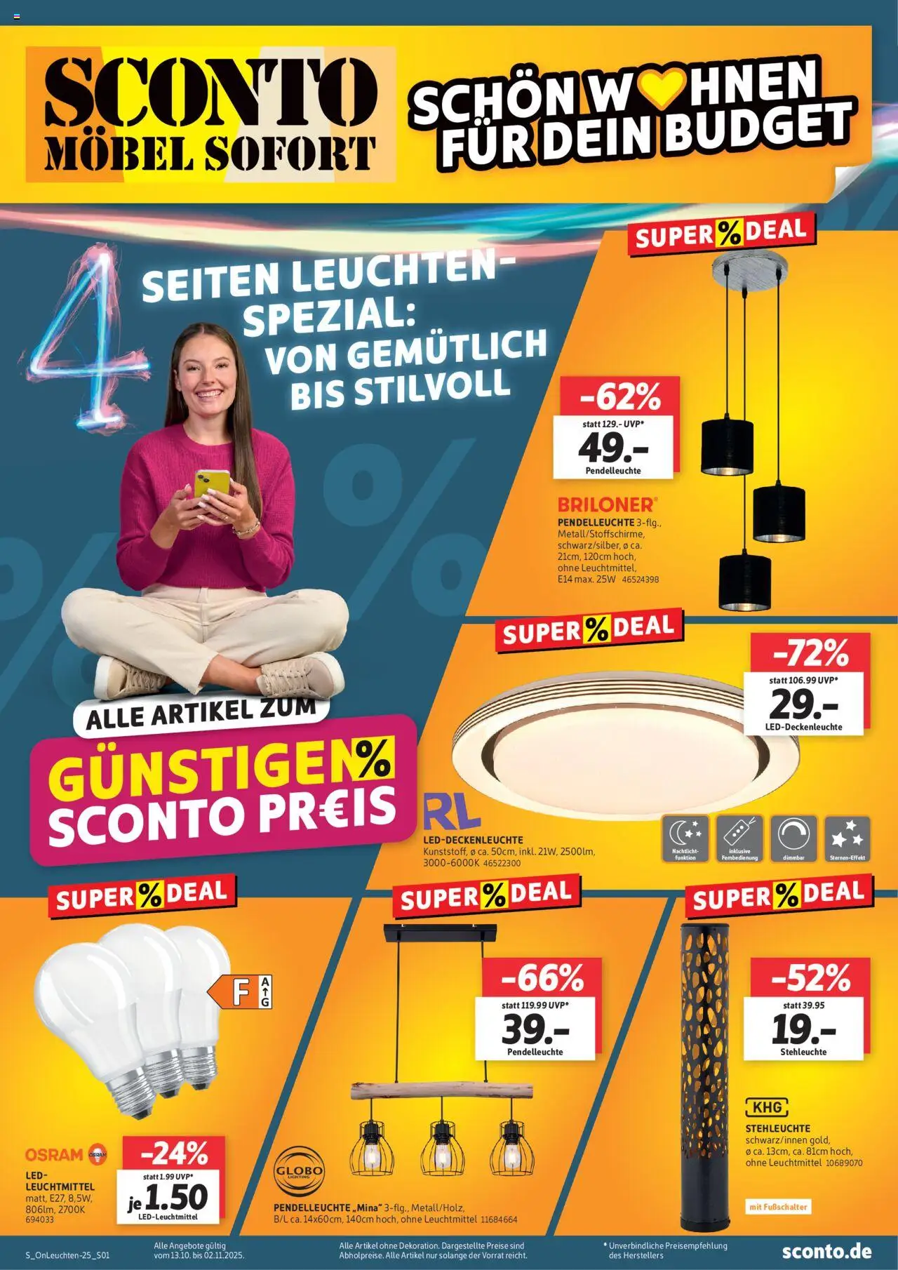 Sconto Leuchten (vom 13.10.2025 - 02.11.2025)