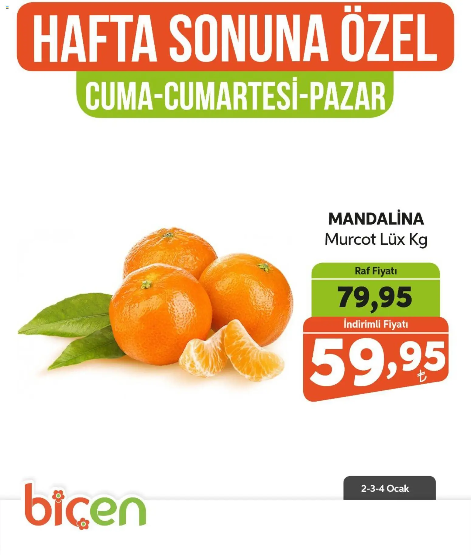 Biçen Market Hafta Sonuna Özel - Meyve İndirimi 02.01.2026 - Broşürünün önizlemesi