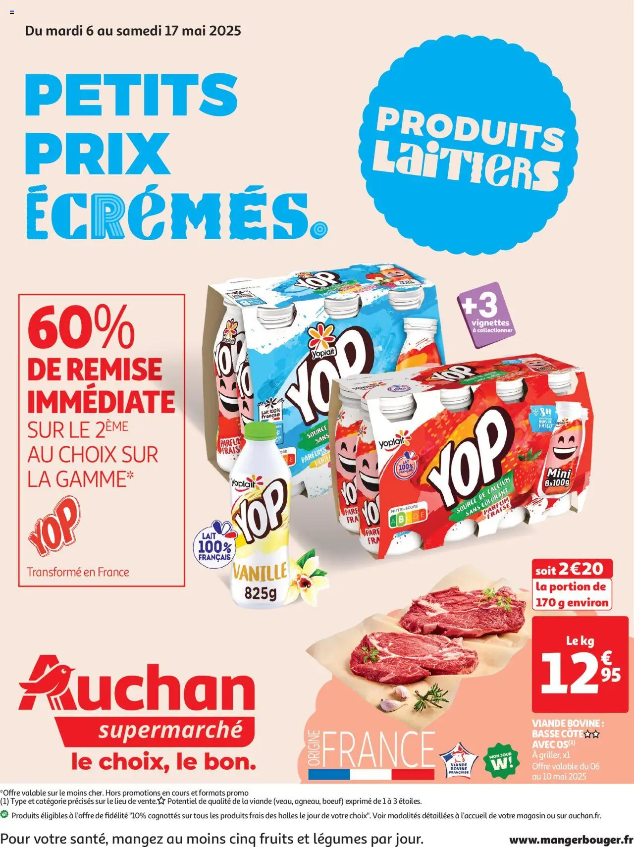 Les halles de printemps de la boutique Auchan valable du 06/05/2025 - Page numéro 1 - Fraise, Vanille, Parfums, Parfum, Produits laitiers, Lait, Basse côte, Viande bovine