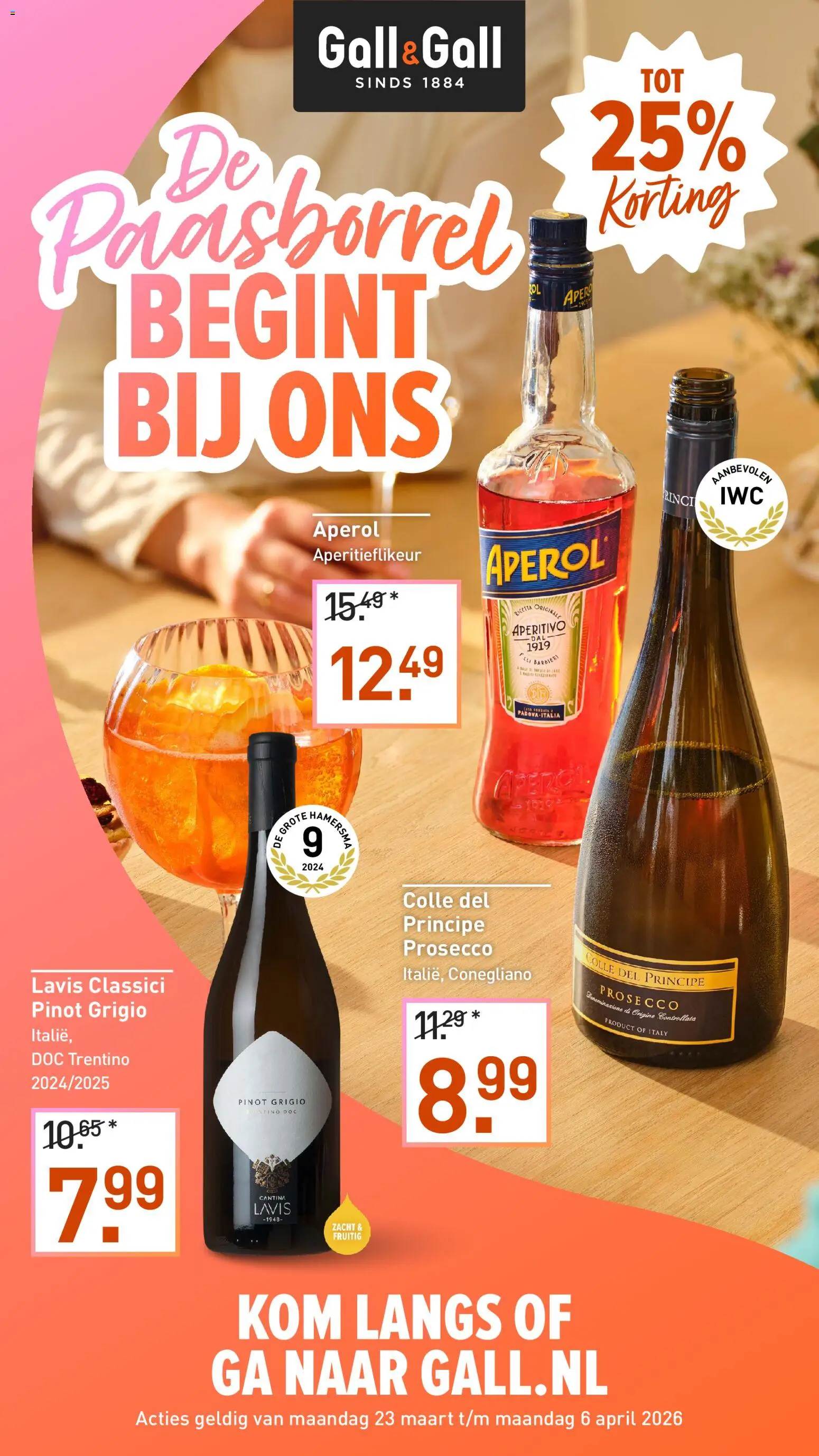 Voorbeeld van Gall en Gall folder van winkel Gall en Gall geldig vanaf 23-03-2026 - Aperol, Prosecco, Kom