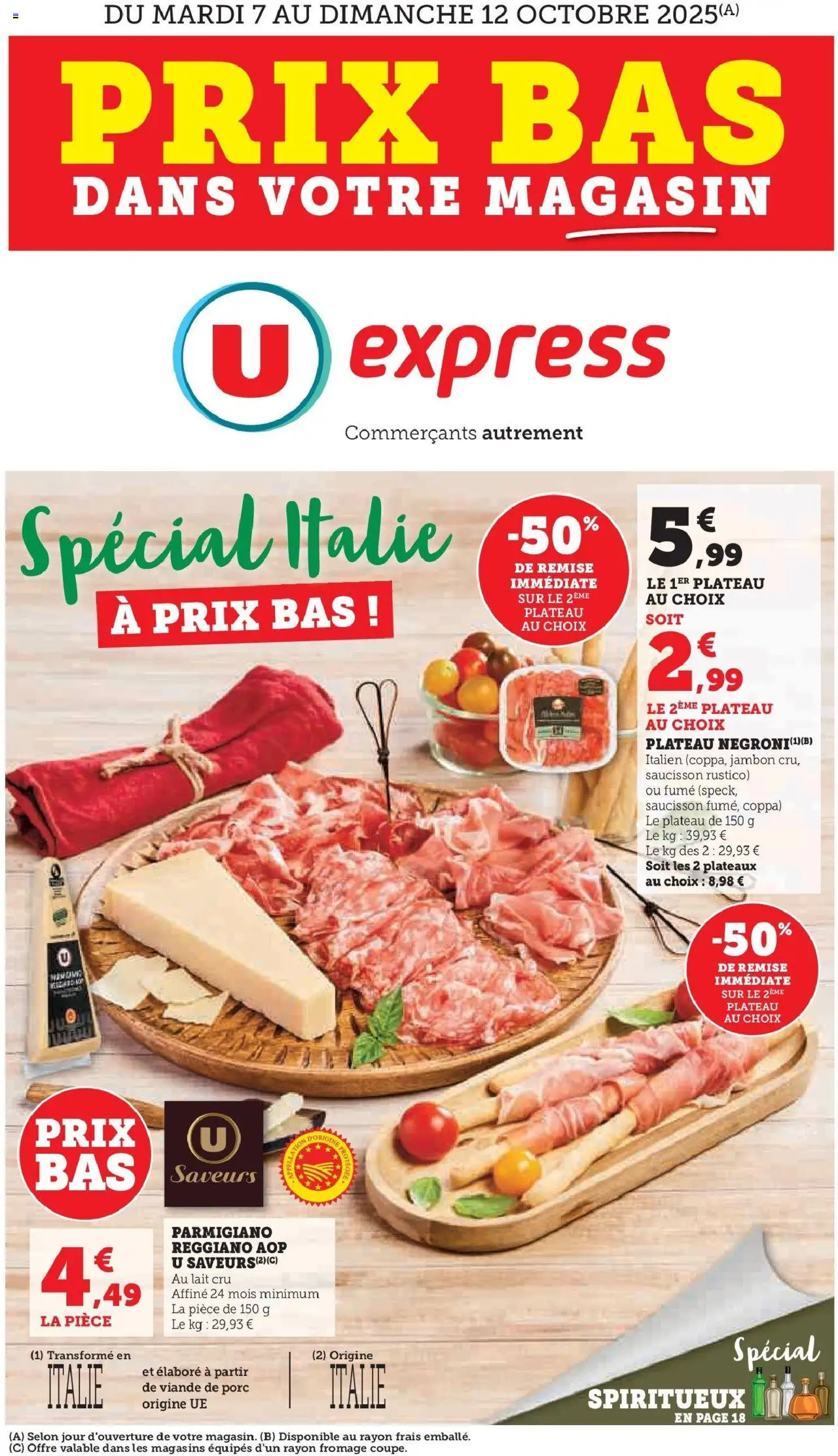 Opération Italie / Spiritueux de la boutique U Express valable du 07/10/2025 - Page numéro 1