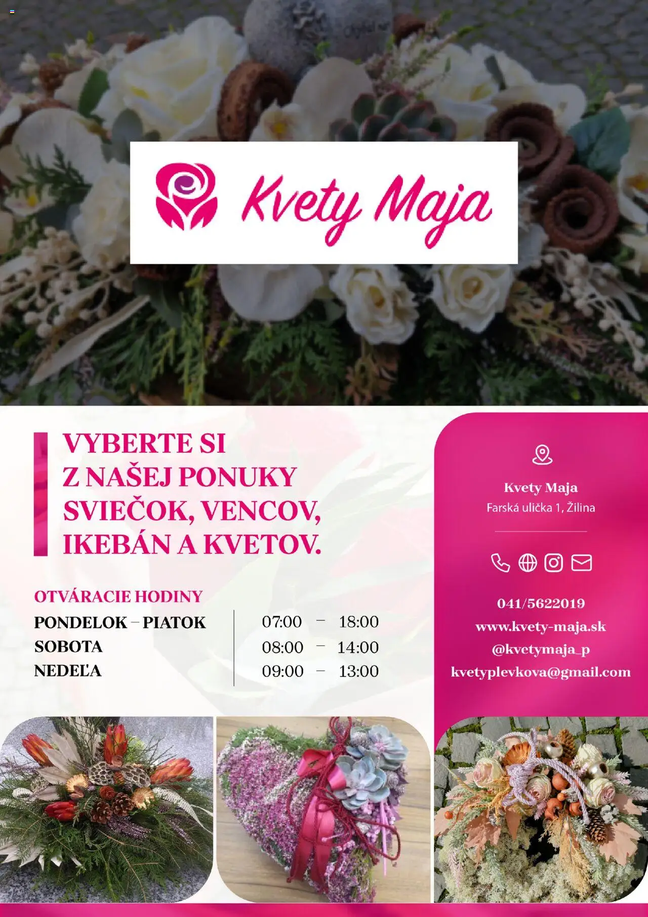 Mária Plevková - Maja Vyberte si z našej ponuky sviečok, vencov, ikebán. (10.09. - 23.09.2025) - Akčná ponuka