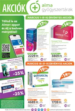 Alma Gyógyszertárak - Alma Gyógyszertárak akciós újság megtekintése, amely érvényes 2026.03.01.-től