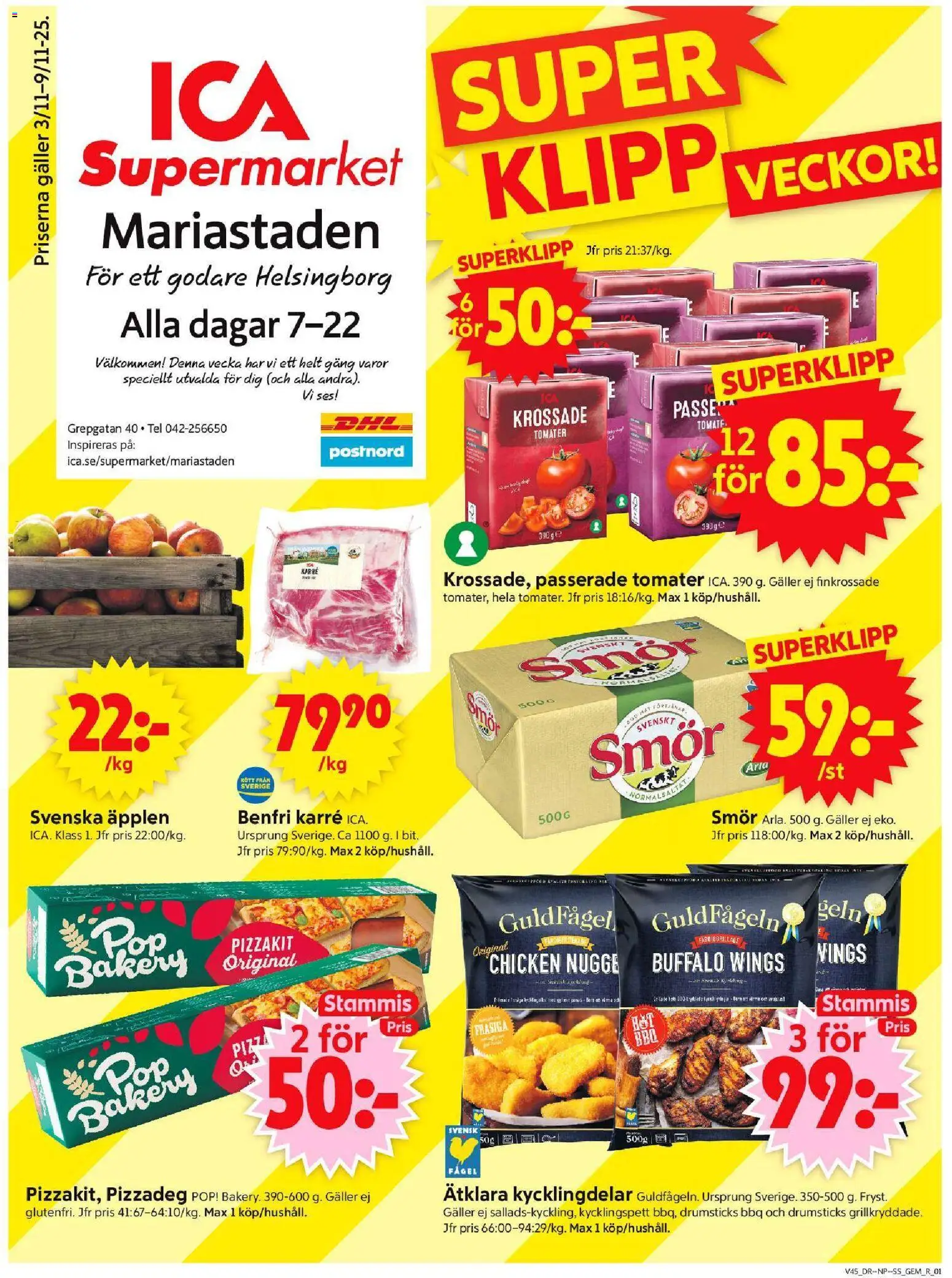 Förhandsgranska reklamblad Helsingborg från butik ICA Supermarket gäller från 03/11/2025