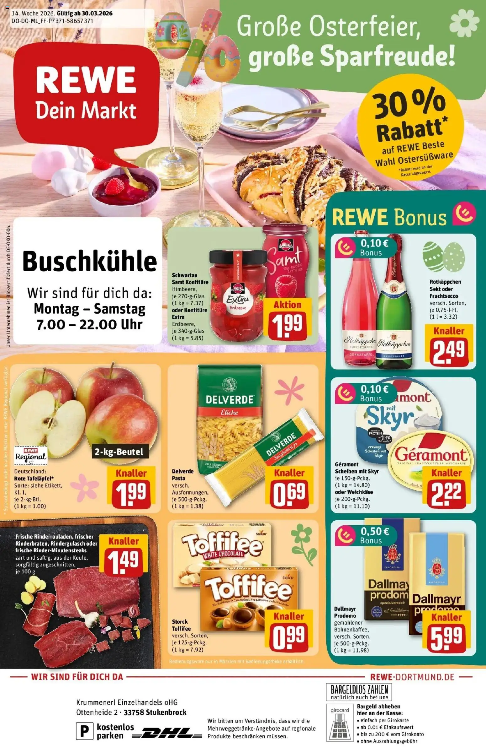 Vorschau von dem Prospekt des Geschäftes Rewe, gültig ab dem 30.03.2026