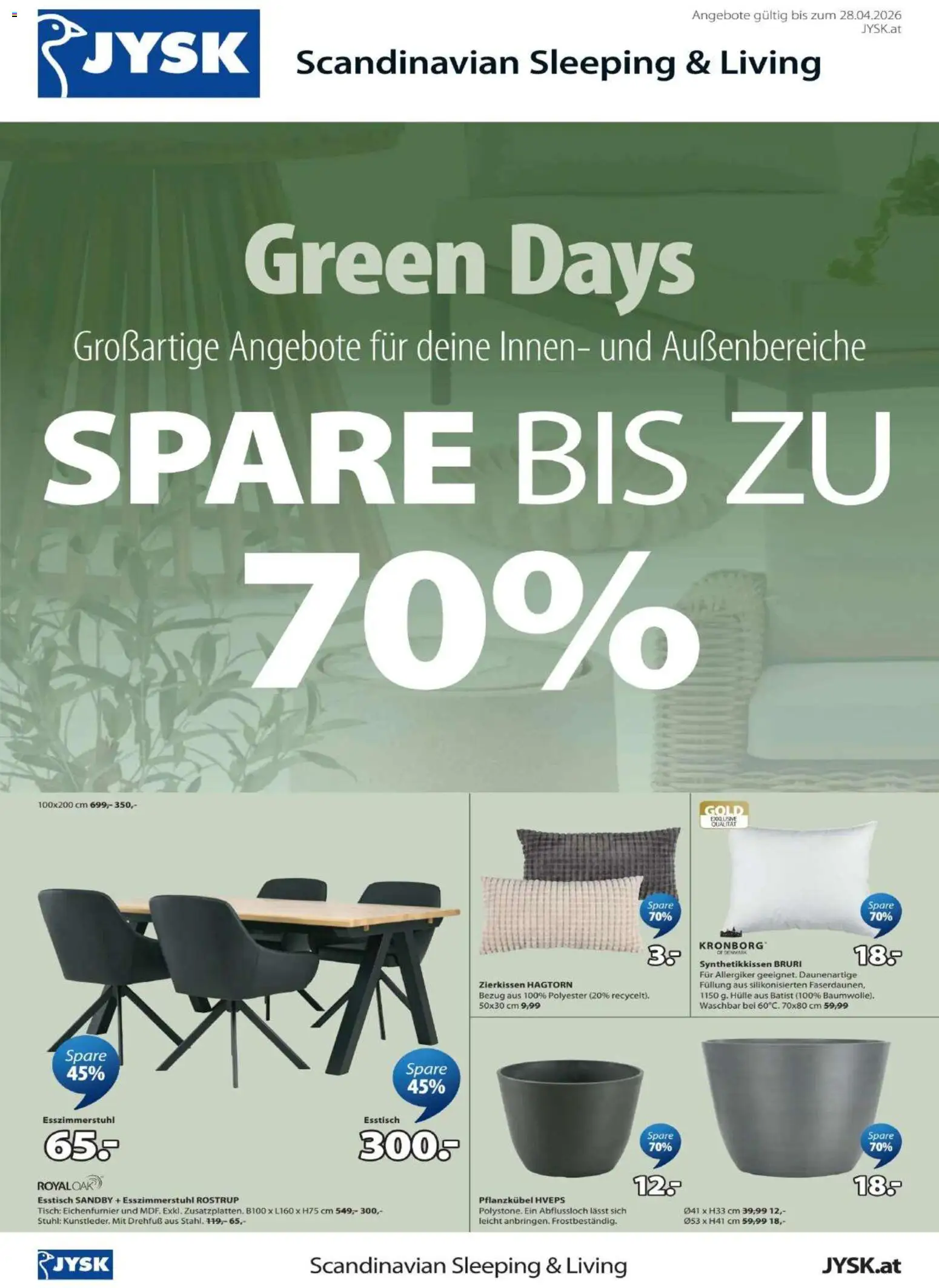 Vorschau der Angebote: JYSK JYSK Prospekt aktuell gültig ab 08.04.2026 - Tisch, Stuhl, Hülle