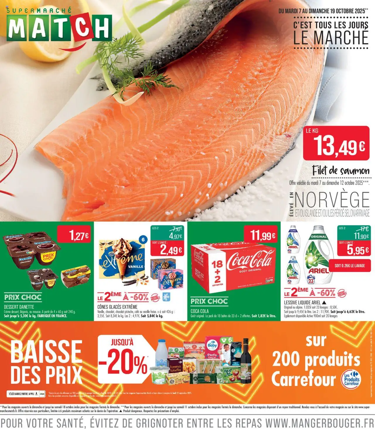 Catalogue c'est tous les jours le marché | Meaux de la boutique Match Supermarché valable du 07/10/2025 - Page numéro 1 - Café, Dessert, Coca cola, Glaces, Vanille, Ariel, Coca, Noisettes