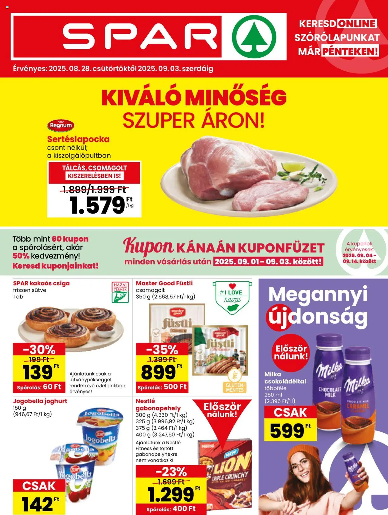 Spar aktuális szórólap, érvényes 2025.08.28.-től - 1 oldal